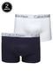 Kit 2pçs Cueca Calvin Klein Boxer Logo Branco/Azul - Marca Calvin Klein Underwear