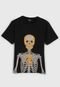 Camiseta Lemon Infantil Esqueleto Preta - Marca Lemon