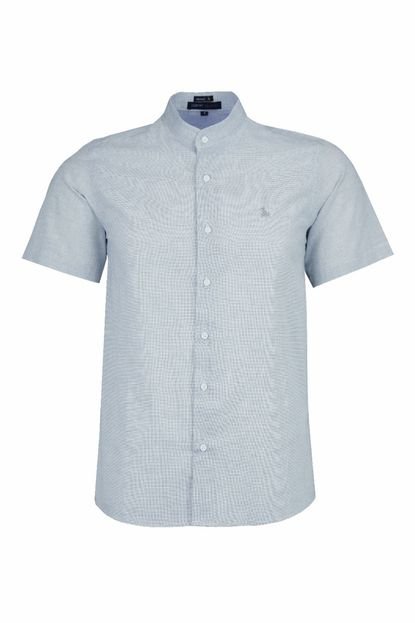 Camisa Manga Curta Amil Gola Padre Tecido Macio Comfort 1743 Azul - Marca Amil