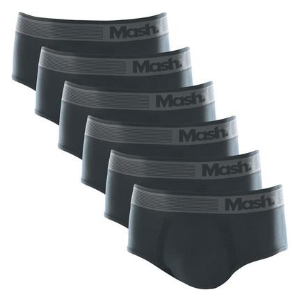 Kit 6 Cuecas Slip Mash Microfibra Sem Costura 713.02 - Marca MASH