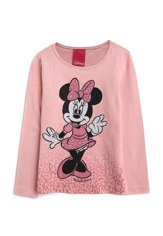 Blusa Disney Infantil Minnie Rosa