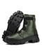 Bota Coturno Tratorado Couro Feminino Verde Militar - Marca Wit Shoes