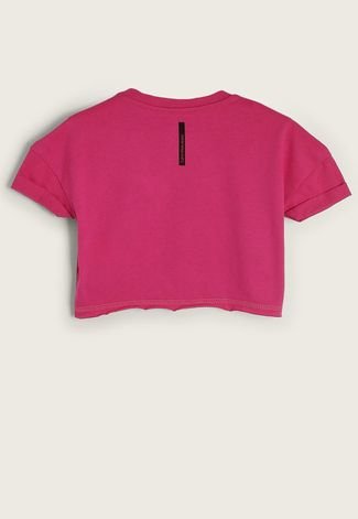Camiseta Infantil Calvin Klein Kids Logo Degradê Pink