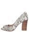 Peep Toe  Via Marte Salto Alto Grosso Bege - Marca Via Marte