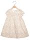 Vestido Manga Curta Baby Milon Infantil Bege - Marca Milon