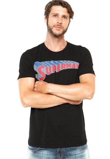 Camiseta Fashion Comics Superman Preta - Marca Fashion Comics