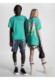 Camiseta Tommy X Keith Haring De Diseño Dual Gender Hombre Verde Tommy Jeans