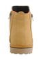 Kit de Bota Coturno Casual SapatoFran Resistente com Atacador Elástico e Zíper Lateral Amarelo com Relógio - Marca CR Shoes