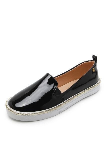 Slip On Petite Jolie Verniz Metal Preto - Marca Petite Jolie