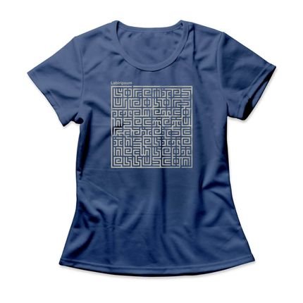 Camiseta Feminina Labiripsum - Azul Genuíno - Marca Studio Geek 