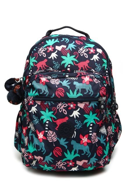 Mochila Kipling Back To School Lm Seoul Up Azul-Marinho - Marca Kipling