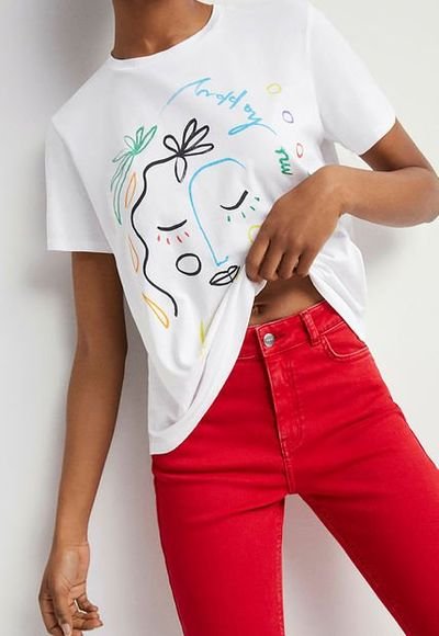 Camiseta blanca desigual new arrivals