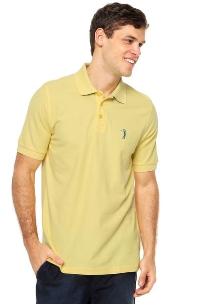Camisa Polo Manga Curta Aleatory Tradicional Bordado Amarela - Marca Aleatory