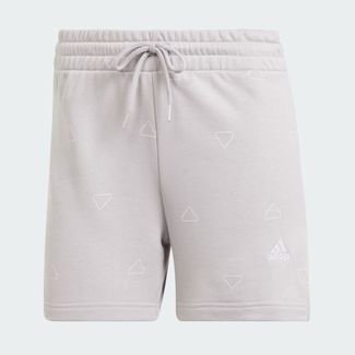 Adidas Shorts Moletinho Estampado Monograma Essentials