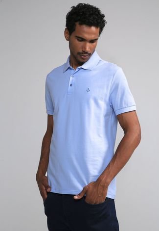 Camisa Polo Dudalina Reta Logo Azul Compre Agora Dafiti Brasil