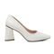 Scarpin Salto Grosso Off White - Marca Duda Machado