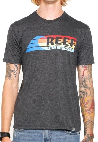 Camiseta Reef Stripe Cinza