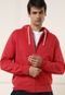 Blusa de Moletom Flanelada Aberta Polo Ralph Lauren Capuz Vermelha - Marca Polo Ralph Lauren