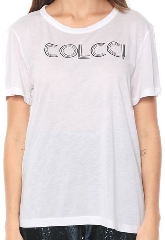 Camiseta Colcci Lettering Off-White