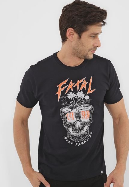 Camiseta Fatal Caveira Preta - Marca Fatal