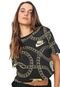 Camiseta Cropped Nike Sportswear W Nsw Tee Glam Dunk Preta/Amarela - Marca Nike Sportswear