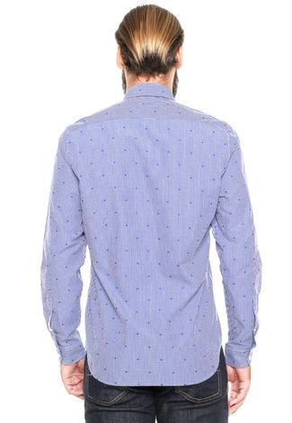 Camisa Lacoste Vichy Azul/Branca