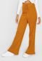 Calça Tricot FiveBlu Pantalona Amarração Amarela - Marca FiveBlu