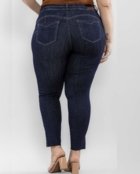 Calça Jeans Feminina Plus Size Cós Largo e Abertura Lateral Na Barra a Fio  22522 Escura Consciência - Marca Consciência