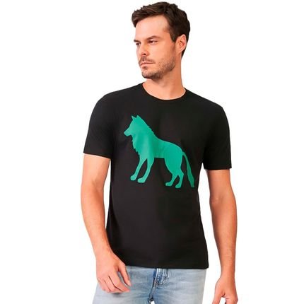 Camiseta Acostamento Wolf P24 Preto e Verde Masculino - Marca Acostamento