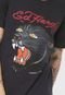 Camiseta Ed Hardy  Panther Head Preta - Marca Ed Hardy