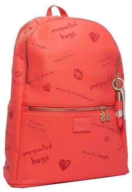 Mochila Desigual Lettering Coral - Marca Desigual