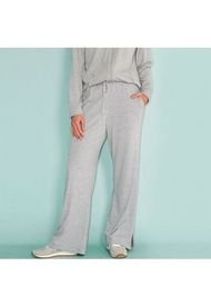 Pantalón Tipo Comfy, Tiro Alto, Fluido Color-GRIS-TALLA-8