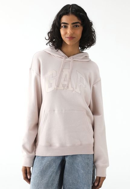 Blusa de Moletom Aberta GAP Logo Rosa - Marca GAP