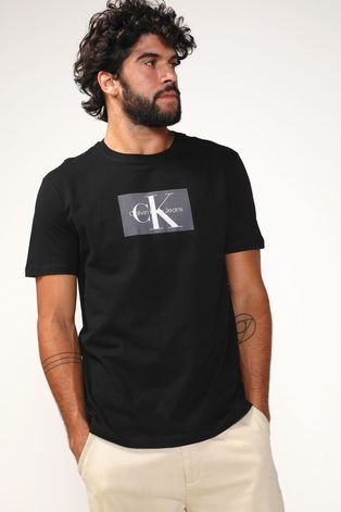Calvin Klein T-shirt Slim logotipo preto - Esdemarca Loja moda