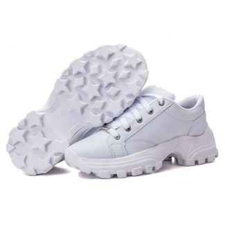 Tenis Sneaker Plataforma Casual Chunky Feminino Branco Celeste - Compre  Agora