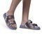 Sandália Papete Feminina Com Pedraria Strass Napa Azul Hidra Lançamento - Marca Carolla Shoes