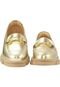 Mocassim Tratorado Lumiss Sapato Oxford Plataforma Dourado - Marca LUMISS