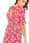 Vestido Lily Fashion Curto Floral Vermelho - Marca Lily Fashion