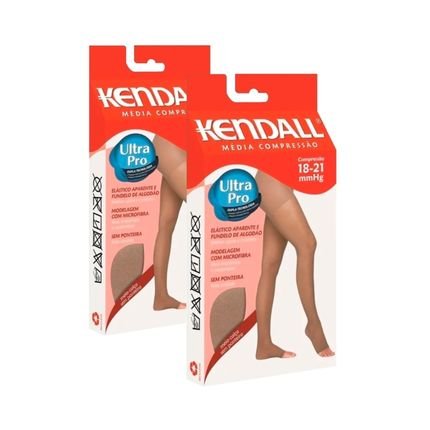 2 Meias Calça Kendall Ultra Pro Média Compressão 18-21mmhg - Marca Kendall