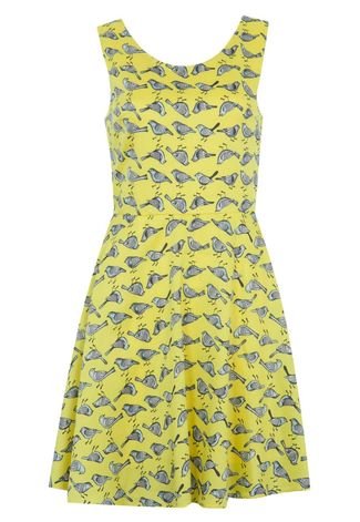 Vestido FiveBlu Birds Amarelo