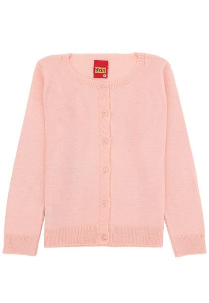 Casaco Kyly Infantil Tricot Liso Rosa - Marca Kyly