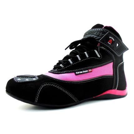 Bota Motociclista Atron Shoes Refletivo Cano Alto Pink - Marca Atron Shoes