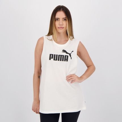 Regata Puma Essentials Cut Off Logo Tank Feminina Branca - Marca Puma