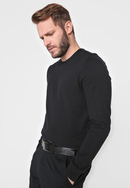 Suéter Tricot Hering Liso Preto - Marca Hering