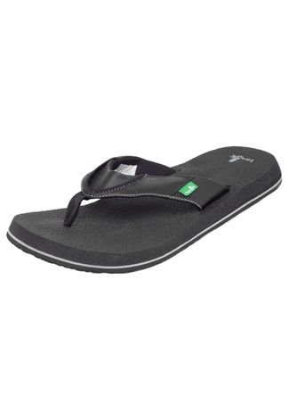 Sanuk Beer Cozy Double Jute Flip Flop - Black - Mens