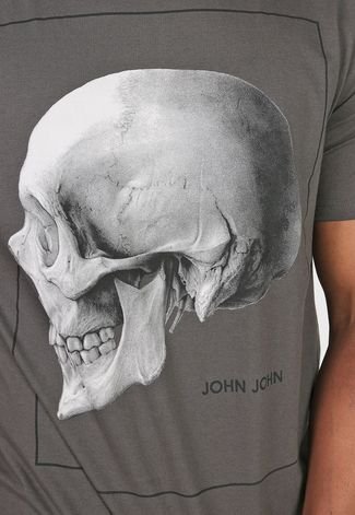 Camiseta John John Caveira Grafite