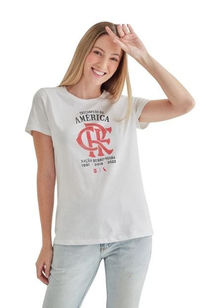 Camiseta Feminina Fla Tri Campeão Reserva Branco - Marca Reserva