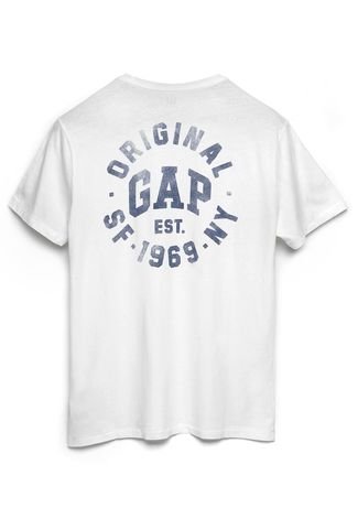 Camiseta GAP Bolso Lettering Off-White