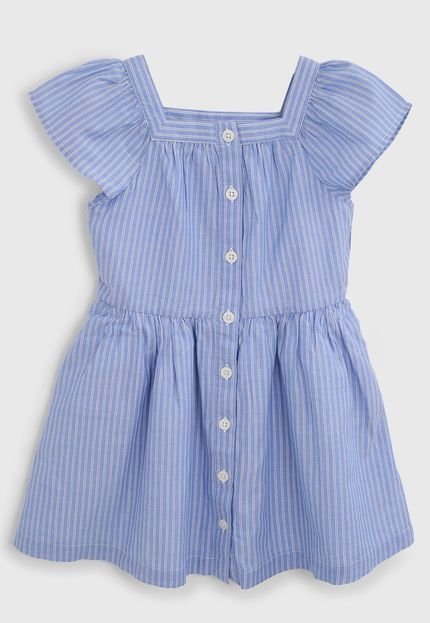 Vestido GAP Infantil Listrada Azul/Off-White - Marca GAP