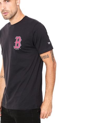 Camiseta New Era Logo Boston Red Sox Preta